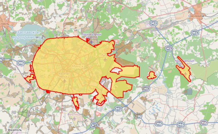 Карта районов минска с границами